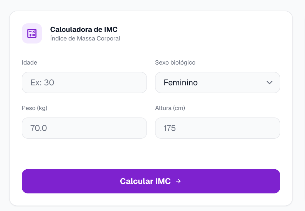 Calculadora de IMC e TDEE